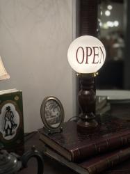 フランスアンティーク OPEN サインテーブルランプ