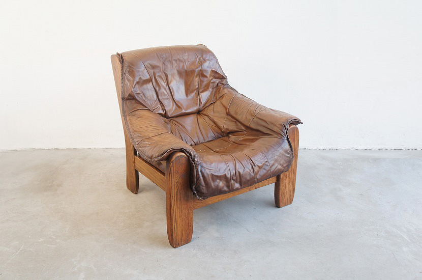 フレンチミッドセンチュリー ヴィンテージ レザーソファ ②