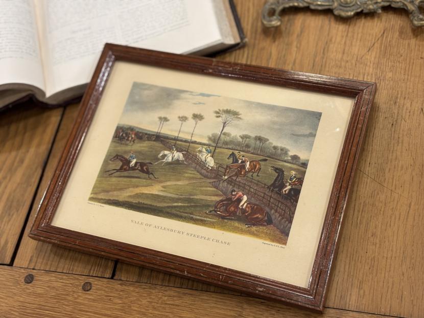 イギリスアンティーク　競馬版画 VALE OF AYLESBURY STEEPLE CHASE
