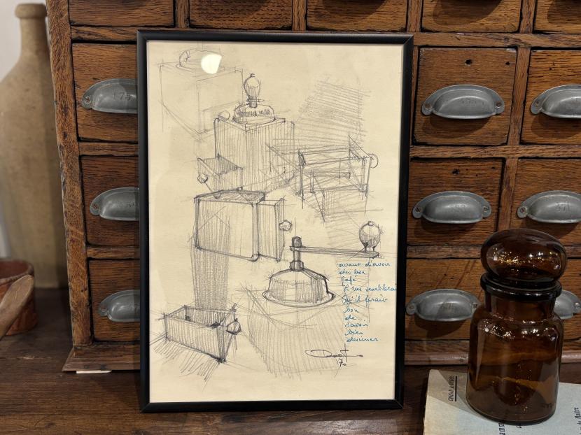 ベルギー ヴィンテージ コーヒーミルデッサン