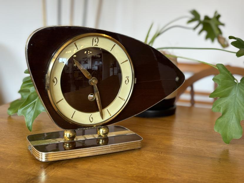 ヴィンテージ ブーメランモチーフ 置き時計