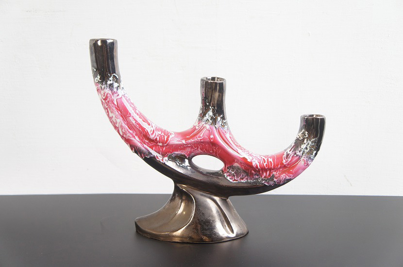  フレンチミッドセンチュリー　ヴィンテージ　陶器製キャンドルホルダー